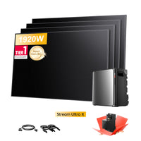 EcoFlow Stream Ultra X All-in-One thuisbatterij voor Plug & Play zonnepanelen, met 4 x 480Wp Sunpro BC bifaciale Full Black zonnepanelen, by Powerness
