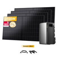 EcoFlow STREAM Ultra, All-in-One thuisbatterij voor Plug & Play zonnepanelen, met 4 x 480Wp Sunpro BC bifaciale Full Black zonnepanelen, by Powerness