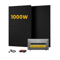 Système de stockage tout-en-un Anker SOLIX Solarbank 2 E1600 Pro pour centrales solaires de balcon, avec 2 panneaux solaires bifaciaux JA Solar de 500 W, par Powerness