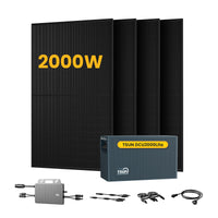 Système de stockage tout-en-un Growatt NOAH 2000 pour centrales solaires de balcon, avec 4 modules solaires bifaciaux JA Solar de 450 W, par Powerness 