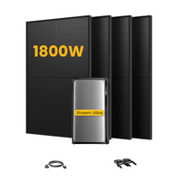 EcoFlow Stream Ultra, stockage tout-en-un pour centrales électriques de balcon, avec 4 x 450 modules solaires bifaciaux, par Powerness