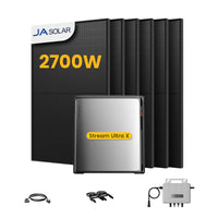 EcoFlow Stream Ultra X, All-in-One Opslag voor Balkon-Zonnepanelen, met 6 x 450 JA Solar Bifaciale Zonnepanelen, by Powerness