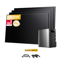 EcoFlow Stream Ultra X, stockage tout-en-un pour centrales électriques de balcon, avec 4 modules solaires Sunpro BC Bifacial Full Black de 480 Wc, par Powerness