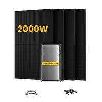 EcoFlow Stream Ultra, système de stockage tout-en-un pour centrales solaires de balcon, avec 4 modules solaires bifaciaux JA Solar de 500 W, par Powerness 