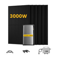 EcoFlow Stream Ultra, Solaranlage mit Speicher, mit 6 x 500W Bifazialen Solarmodulen, by Powerness