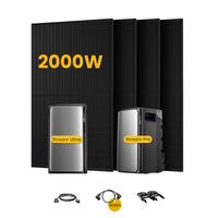EcoFlow STREAM Ultra & Pro, All-in-One Opslag voor Balkon-Zonnepanelen, met 4 x 500 Bifaciale Zonnepanelen, by Powerness