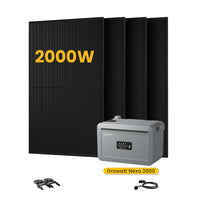 Growatt NEXA 2000 All-in-One Speicher für Balkonkraftwerke, mit 4 x 500W Bifaziale Solarmodule,by Powerness