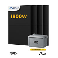 Growatt NEXA 2000 All-in-One Opslag voor Balkon-Zonnepanelen, met 4 x 450W JA Solar Bifaciale Zonnepanelen, by Powerness