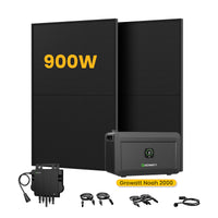 Centrale électrique de balcon Growatt NOAH 2000 avec stockage, modules solaires bifaciaux 2048/4096/6144/8192Wh, 890/1000/1780/2000W