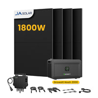 Growatt NOAH 2000 All-in-One Opslag voor Balkon-Zonnepanelen, met 4 x 450W JA Solar Bifaciale Zonnepanelen, by Powerness