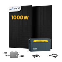 Système de stockage tout-en-un Growatt NOAH 2000 pour centrales solaires de balcon, avec 4 modules solaires bifaciaux JA Solar de 450 W, par Powerness 