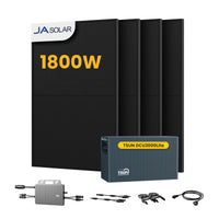 Système de stockage tout-en-un Growatt NOAH 2000 pour centrales solaires de balcon, avec 4 modules solaires bifaciaux JA Solar de 450 W, par Powerness 