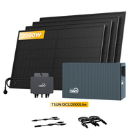 TSUN DCU2000Lite thuisbatterij voor Plug & Play zonnepanelen, met 4 x 500W bifaciale zonnepanelen & 800W micro-omvormer, van Powerness